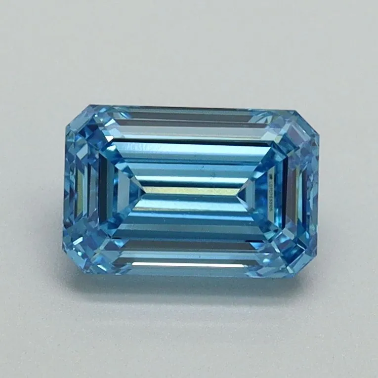 1.02ct EMERALD Fancy Vivid Blue VS2 Coloured Lab diamond