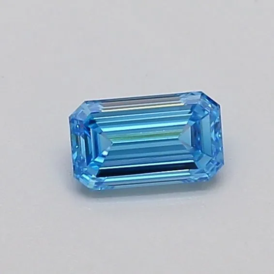 0.32ct EMERALD Fancy Vivid Blue VVS2 Coloured Lab diamond