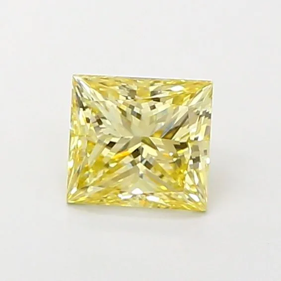 1.03ct PRINCESS Fancy Light Yellow VVS2 Coloured Lab diamond