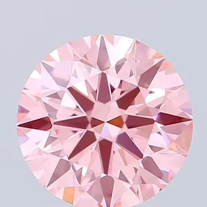 0.99ct ROUND Fancy Intense Pink VS1 Coloured Lab diamond