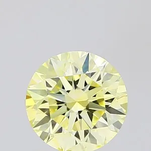 0.7ct ROUND Fancy Yellow VVS2 Coloured Lab diamond