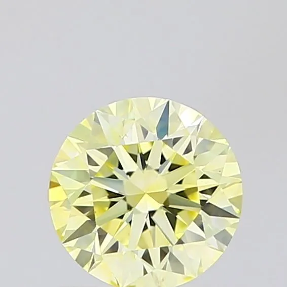 0.7ct ROUND Fancy Yellow VVS2 Coloured Lab diamond