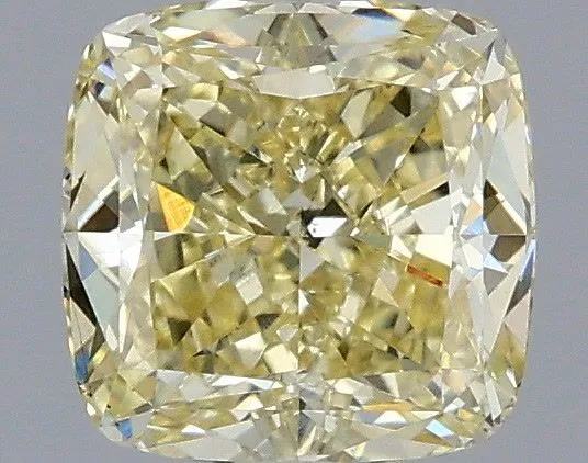 1.02ct CUSHION Fancy Light Yellow VS1 Coloured Lab diamond
