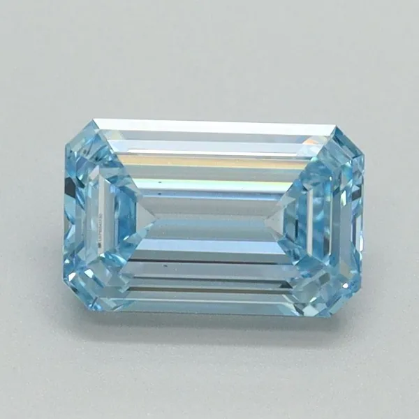 1.01ct EMERALD Fancy Vivid Blue VS1 Coloured Lab diamond