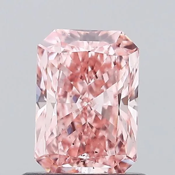 0.87ct RADIANT Fancy Vivid Pink VS2 Coloured Lab diamond