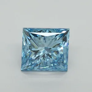 1.5ct PRINCESS Fancy Vivid Blue VS1 Coloured Lab diamond