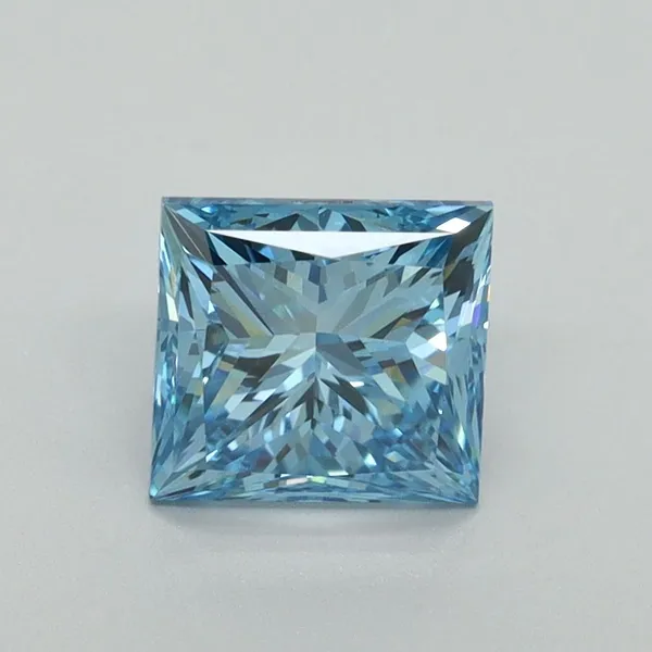 1.5ct PRINCESS Fancy Vivid Blue VS1 Coloured Lab diamond