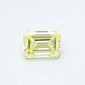 0.54ct EMERALD Fancy Light Yellow VVS2 Coloured Lab diamond