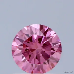 0.59ct ROUND Fancy Vivid Pink VS2 Coloured Lab diamond
