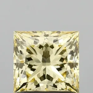 1.03ct PRINCESS Fancy Yellow VVS2 Coloured Lab diamond