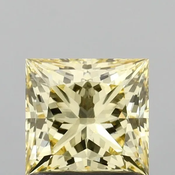1.03ct PRINCESS Fancy Yellow VVS2 Coloured Lab diamond