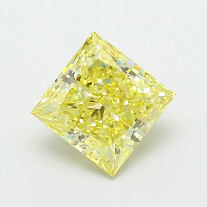 3.00ct PRINCESS Fancy Intense Yellow VS1 Coloured Lab diamond