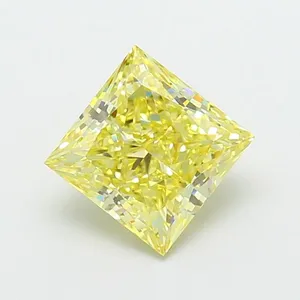 3ct PRINCESS Fancy Intense Yellow VS1 Coloured Lab diamond