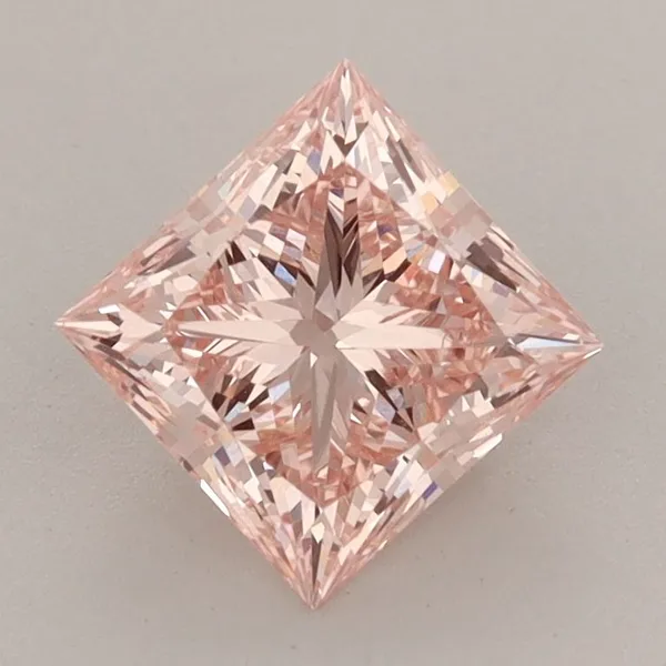 1.51ct PRINCESS Fancy Intense Pink VVS2 Coloured Lab diamond