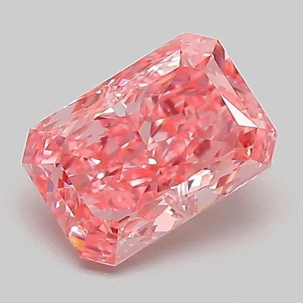 1.08ct RADIANT Fancy Vivid Pink VS1 Coloured Lab diamond