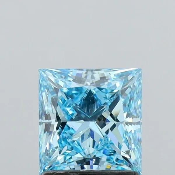 1.42ct PRINCESS Fancy Vivid Blue VS1 Coloured Lab diamond