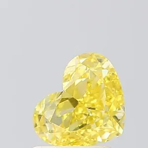 1.01ct HEART Fancy Vivid Yellow VVS2 Coloured Lab diamond