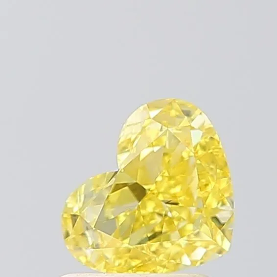 1.01ct HEART Fancy Vivid Yellow VVS2 Coloured Lab diamond