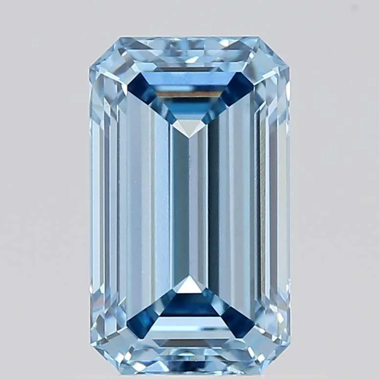 1.01ct EMERALD Fancy Vivid Blue VVS2 Coloured Lab diamond