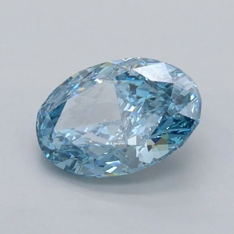 1.04ct OVAL Fancy Vivid Blue VS1 Coloured Lab diamond