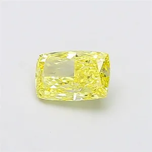 0.84ct CUSHION Fancy Intense Yellow VS2 Coloured Lab diamond