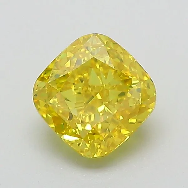 1.04ct CUSHION Fancy Vivid Yellow VS1 Coloured Lab diamond