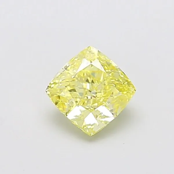 1.01ct CUSHION Fancy Intense Yellow VS1 Coloured Lab diamond