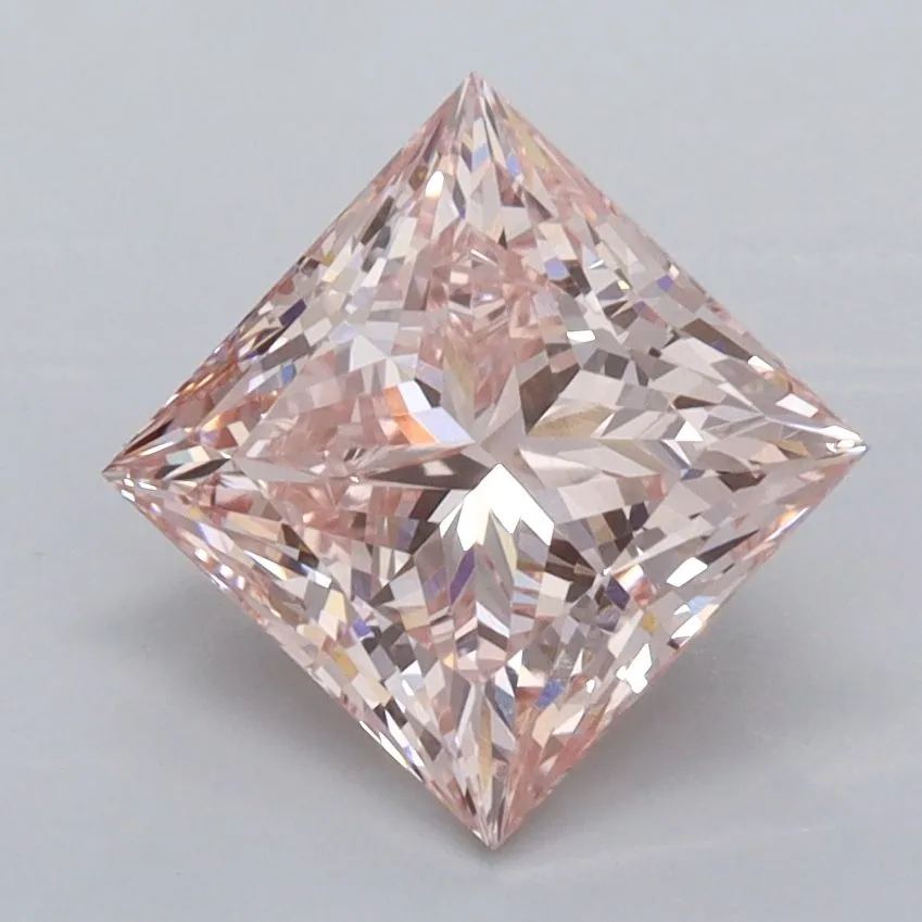 2.02ct PRINCESS Fancy Intense Pink VVS2 Coloured Lab diamond