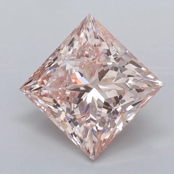 2.02ct PRINCESS Fancy Intense Pink VVS2 Coloured Lab diamond