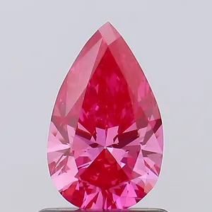 0.73ct PEAR Fancy Vivid Pink VS2 Coloured Lab diamond
