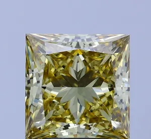 4.11ct PRINCESS Fancy Intense Yellow VS1 Coloured Lab diamond