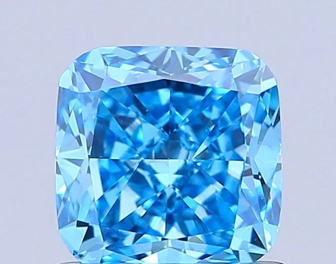 1.00ct CUSHION Fancy Vivid Blue VS1 Coloured Lab diamond