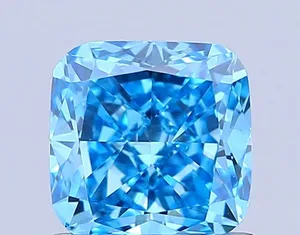 1ct CUSHION Fancy Vivid Blue VS1 Coloured Lab diamond