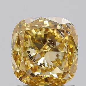 1.04ct CUSHION Fancy Intense Yellow I1 Coloured Lab diamond