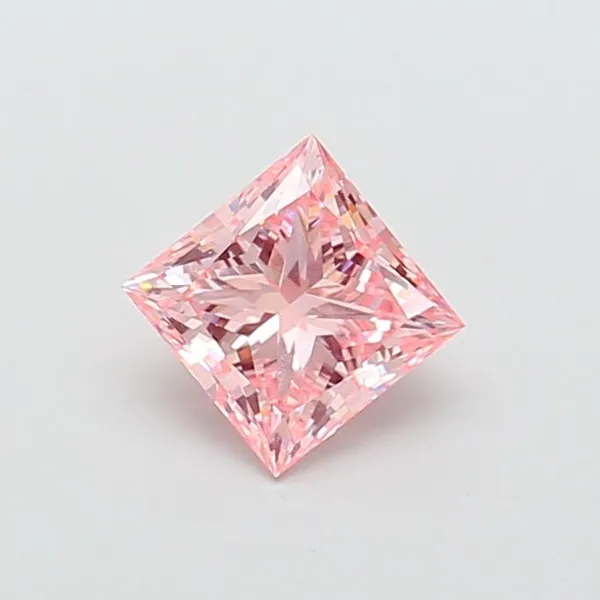 1.72ct PRINCESS Fancy Intense Pink VVS2 Coloured Lab diamond