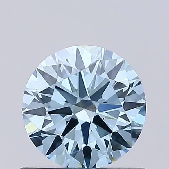 0.57ct ROUND Fancy Vivid Blue VVS2 Coloured Lab diamond