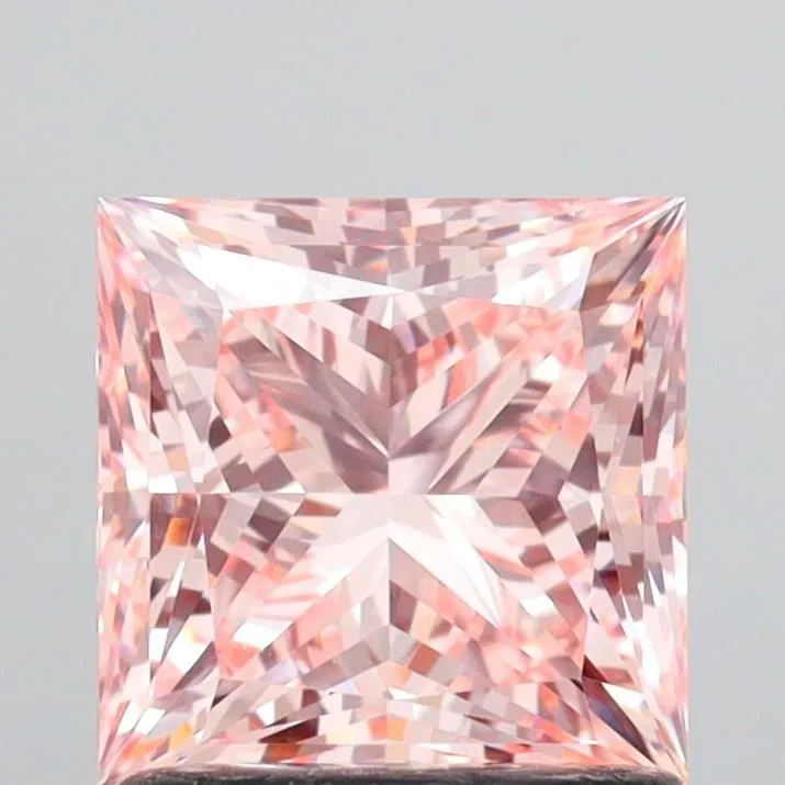 1.52ct PRINCESS Fancy Intense Pink VVS2 Coloured Lab diamond
