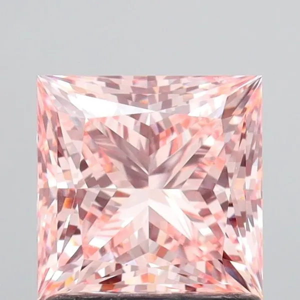 1.52ct PRINCESS Fancy Intense Pink VVS2 Coloured Lab diamond