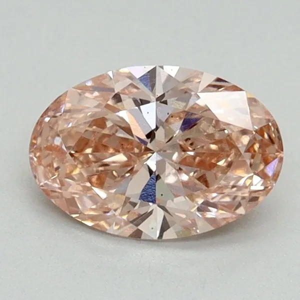 0.91ct OVAL Fancy Vivid Pink VS2 Coloured Lab diamond