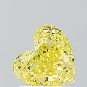 1.22ct HEART Fancy Vivid Yellow VS1 Coloured Lab diamond