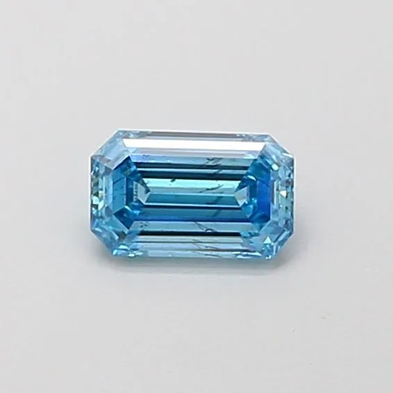 0.43ct EMERALD Fancy Vivid Blue SI1 Coloured Lab diamond