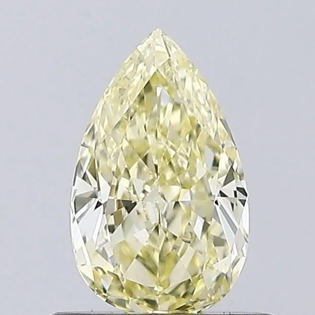 0.58ct PEAR Fancy Light Yellow VVS2 Coloured Lab diamond