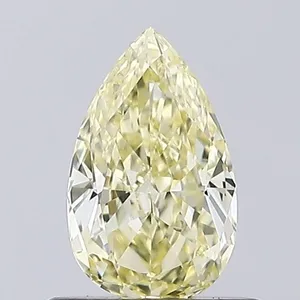 0.58ct PEAR Fancy Light Yellow VVS2 Coloured Lab diamond