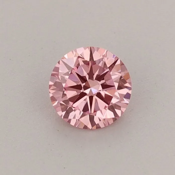 0.35ct ROUND Fancy Vivid Pink VVS2 Coloured Lab diamond