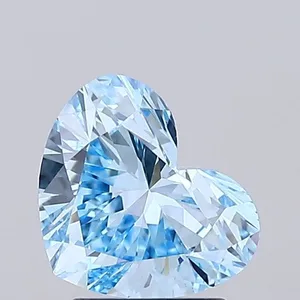 1.69ct HEART Fancy Vivid Blue VVS2 Coloured Lab diamond