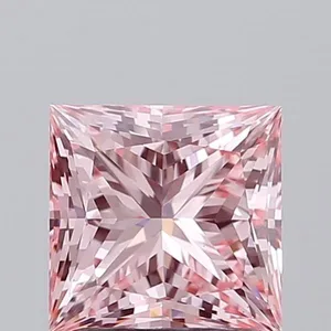 1.79ct PRINCESS Fancy Vivid Pink VVS2 Coloured Lab diamond