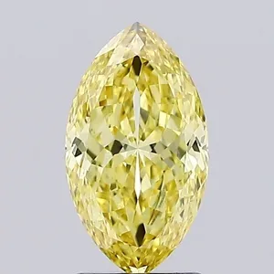 1.89ct MARQUISE Fancy Vivid Yellow VVS2 Coloured Lab diamond