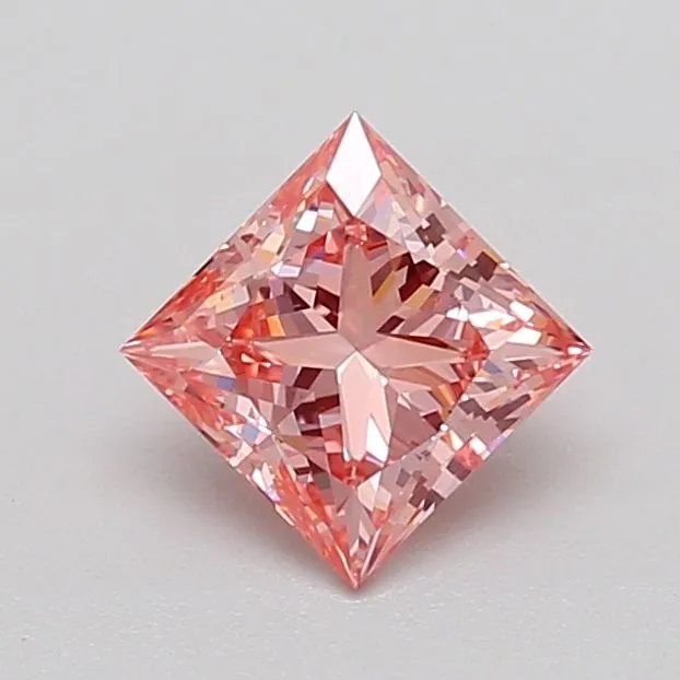 1.09ct PRINCESS Fancy Intense Pink VS1 Coloured Lab diamond