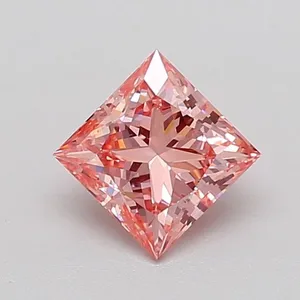 1.09ct PRINCESS Fancy Intense Pink VS1 Coloured Lab diamond