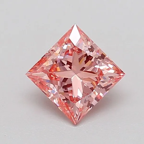 1.09ct PRINCESS Fancy Intense Pink VS1 Coloured Lab diamond